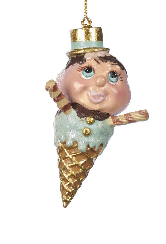 Ornement Happy Ice cream, bleu, Goodwill Ornement Happy Ice cream, bleu, Goodwill