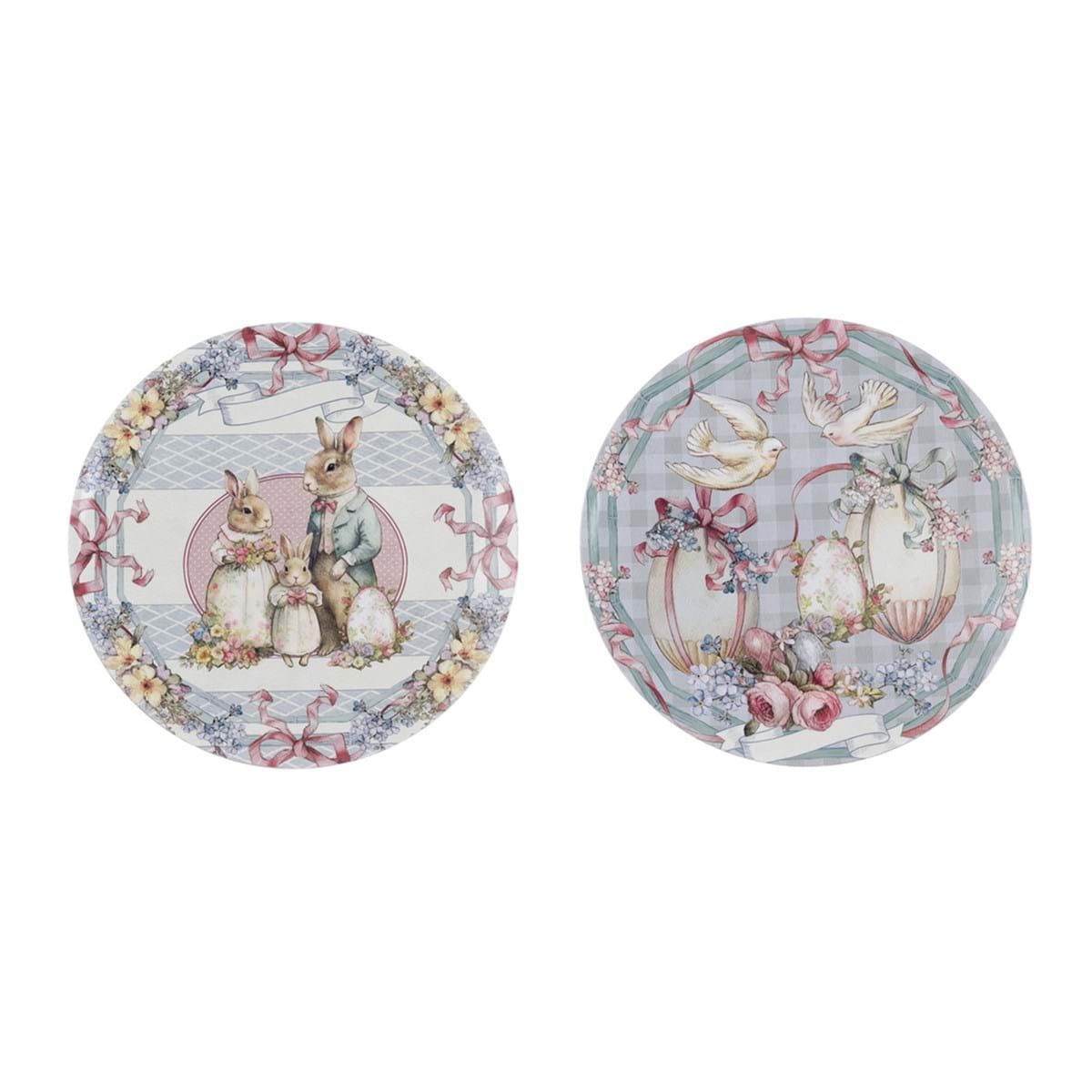 Assiettes plates en plastique rigide, 33 cm, Blanc Mariclo