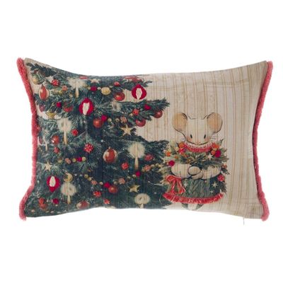Coussin avec galon, 33 x 50 cm , Blanc Mariclo'