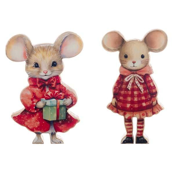 Décoration Souris, 29 cm , Blanc Mariclo'