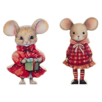 Décoration Souris, 29 cm , Blanc Mariclo'