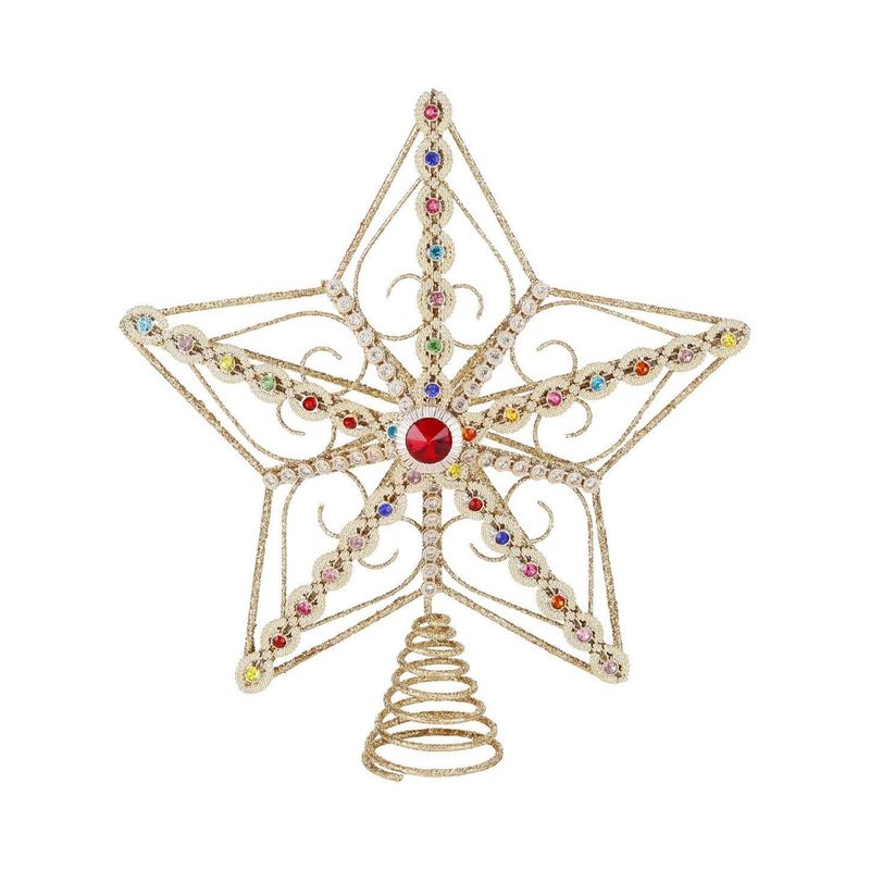Cimier de sapin, étoile strass, 22 cm, Goodwill