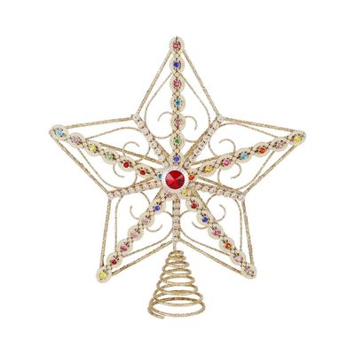 Cimier de sapin, étoile strass, 22 cm, Goodwill