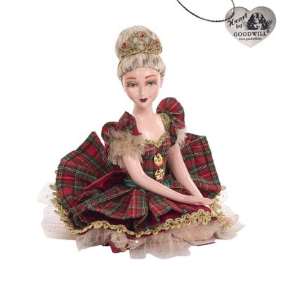 Ballerine assise, tutu tartan, 23 cm, Goodwill