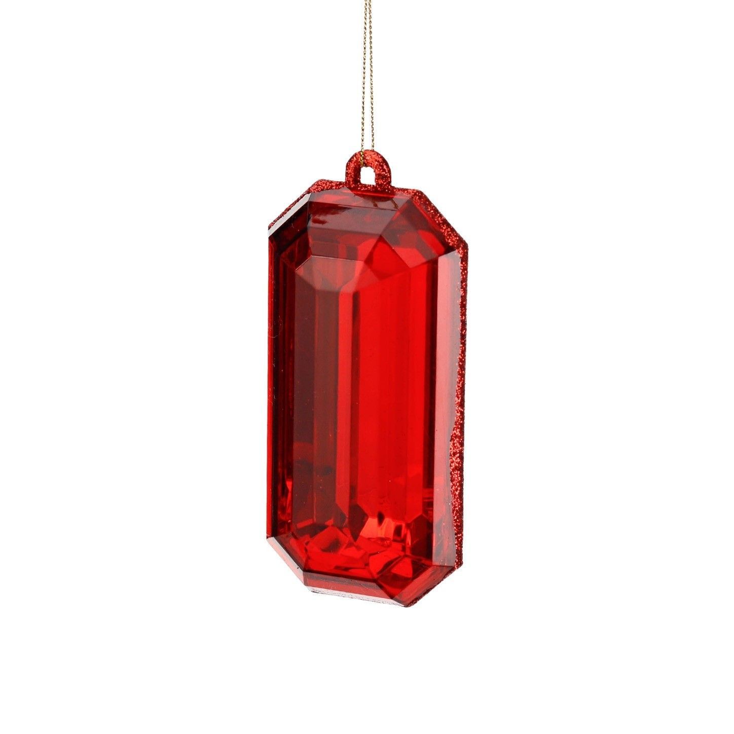 Ornement à facettes rouge, 13 cm, Goodwill