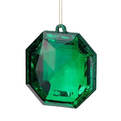 Ornement à facettes vert, 10 cm, Goodwill