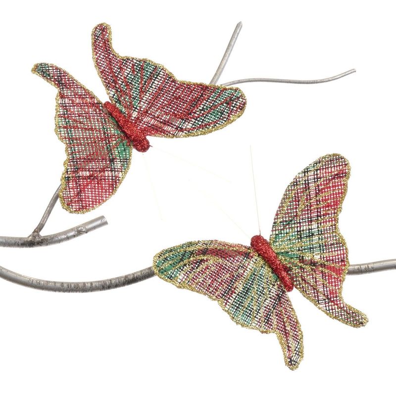 Clips papillons tartan, 12 cm, Goodwill Clips papillons tartan, 12 cm, Goodwill