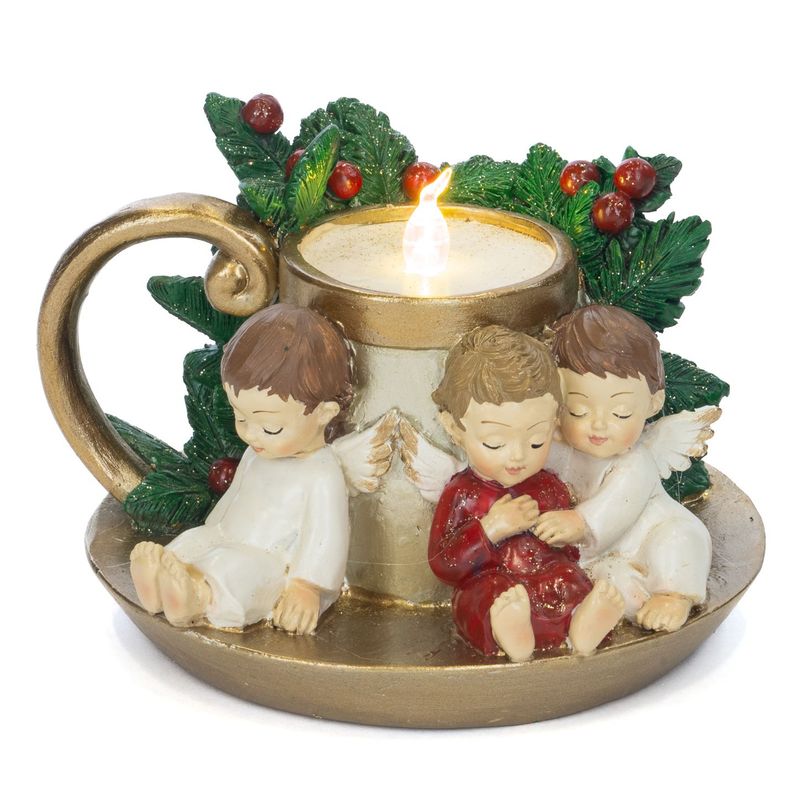 bougie LED anges endormis, 14 cm, Goodwill