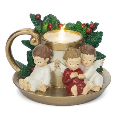 bougie LED anges endormis, 14 cm, Goodwill