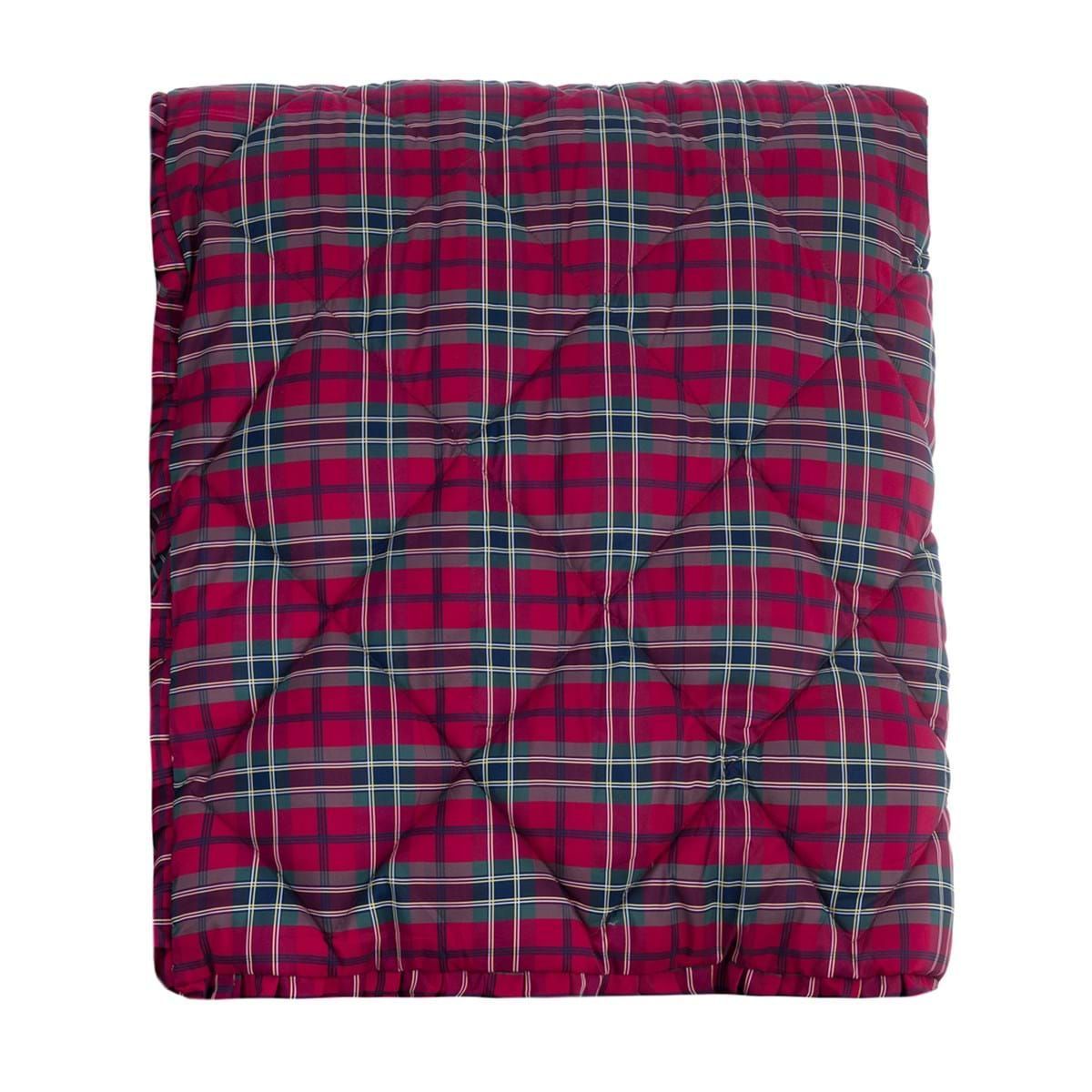 Edredon tartan, 260 x 260 cm, Blanc Mariclo