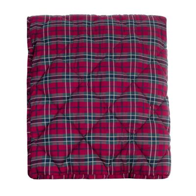 Edredon tartan, 260 x 260 cm, Blanc Mariclo