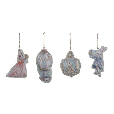 Ornements en métal, 11 x 18 cm, Blanc Mariclo Blanc Mariclo, ornement lapin