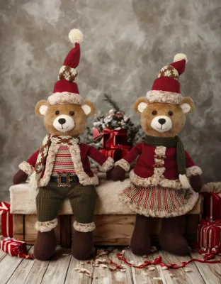 Ours de Noël en peluche, 55 cm, La Galleria OUrs Noël la Galleria