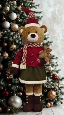 Ours peluche géant, 120 cm, La Galleria Ours Noël XXL