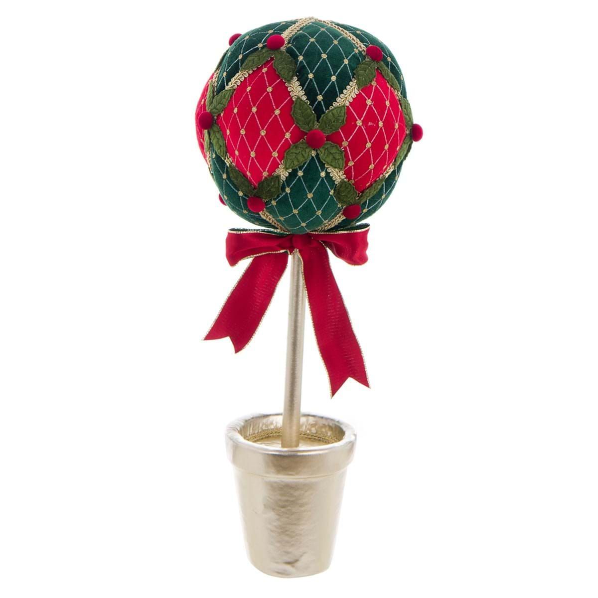 Topiaire avec boule en tissus, 50 cm, Blanc Mariclo Topiaire de Noël