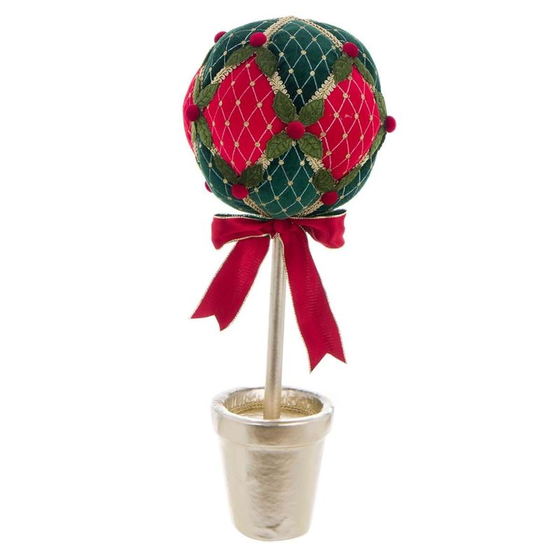 Topiaire avec boule en tissus, 50 cm, Blanc Mariclo Topiaire de Noël