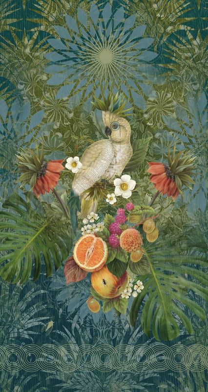 Tapisserie perroquet, 68 x 125 cm , Oiadeco