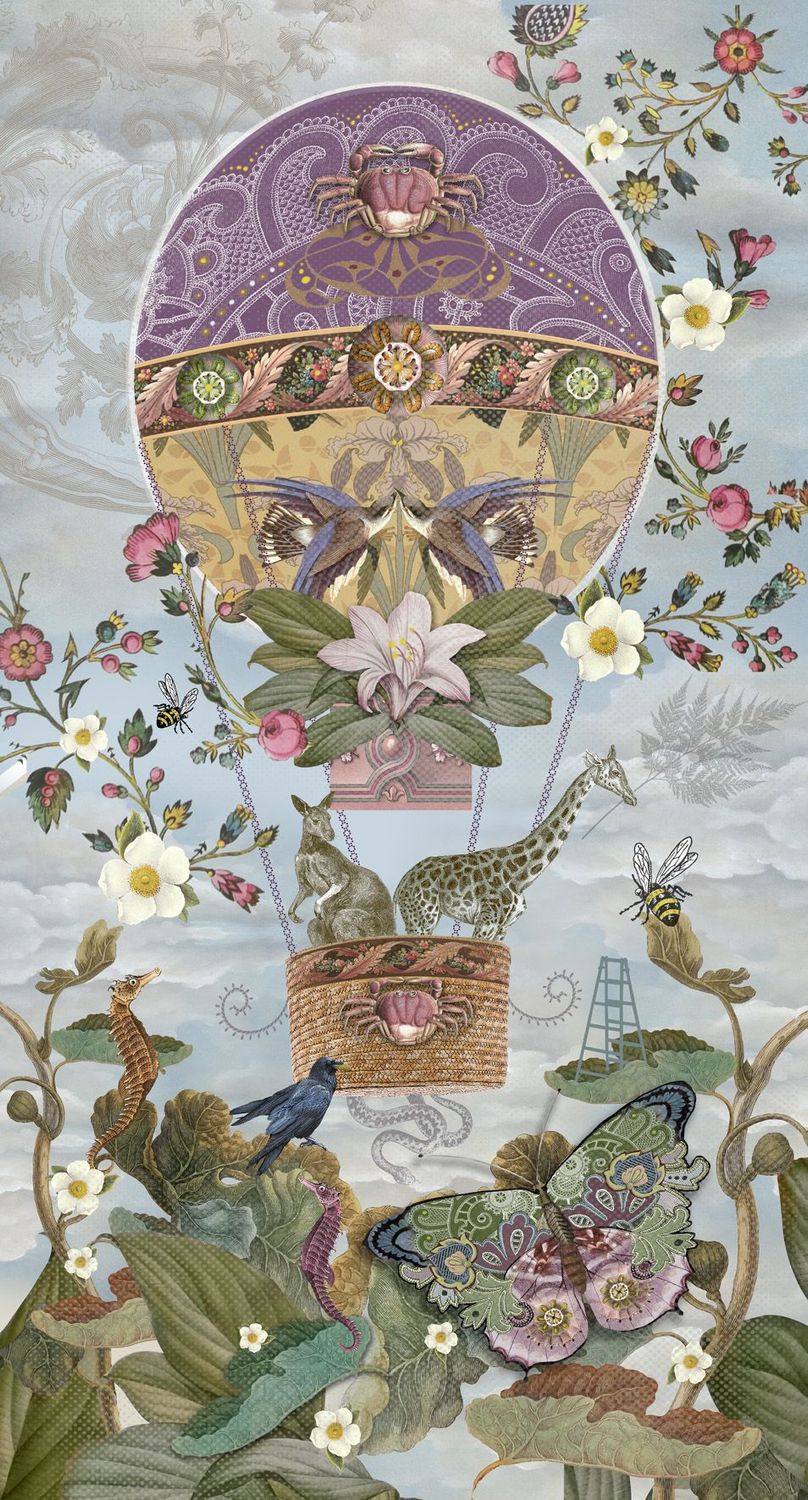 Tapisserie montgolfière, 68 x 125 cm , Oiadeco