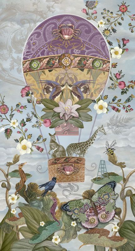 Tapisserie montgolfière, 68 x 125 cm , Oiadeco