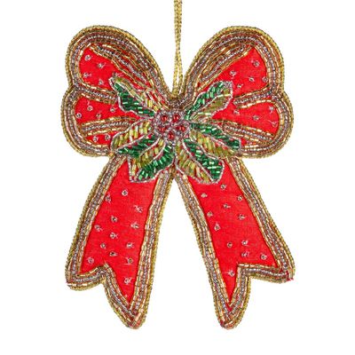 Ornement nœud brodé, 13 cm, Goodwill Bow ornament Goodwill