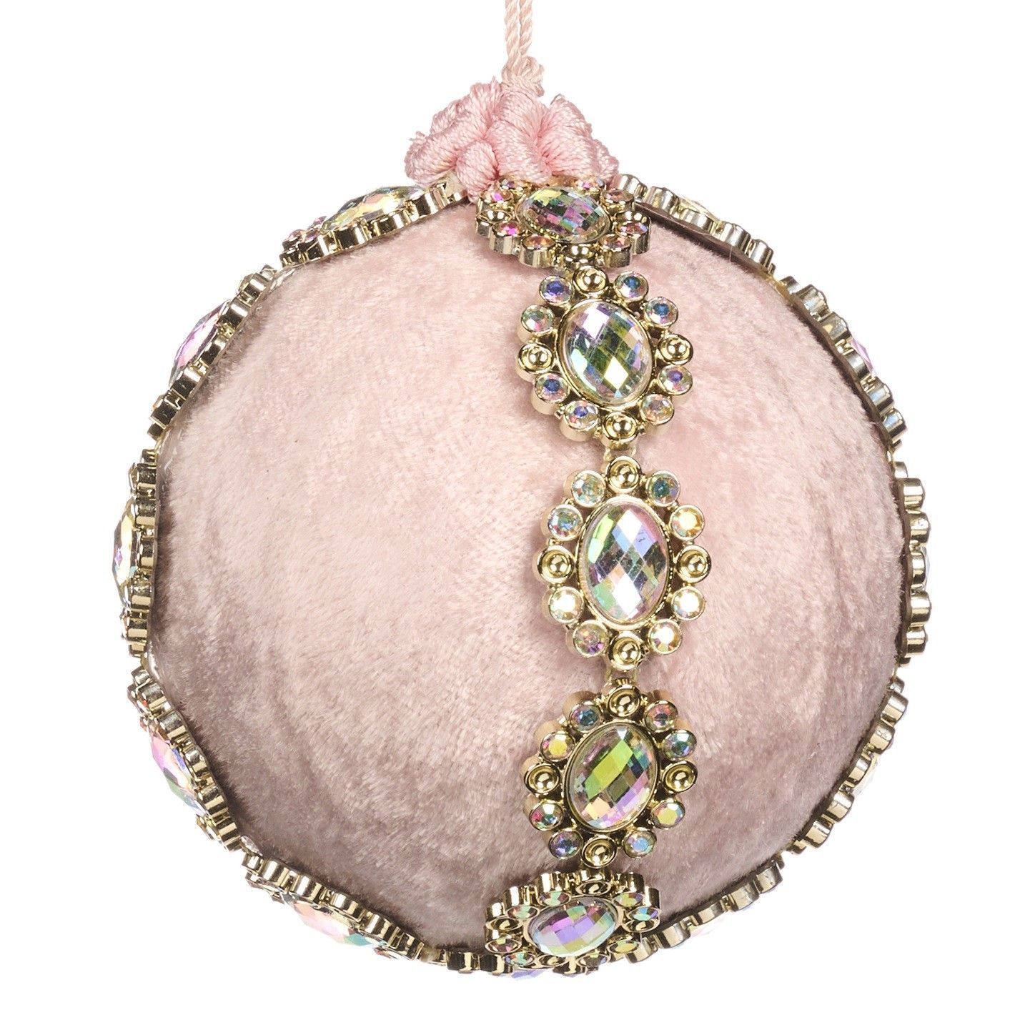 Boule strass et velours rose, 10 cm, Goodwill
