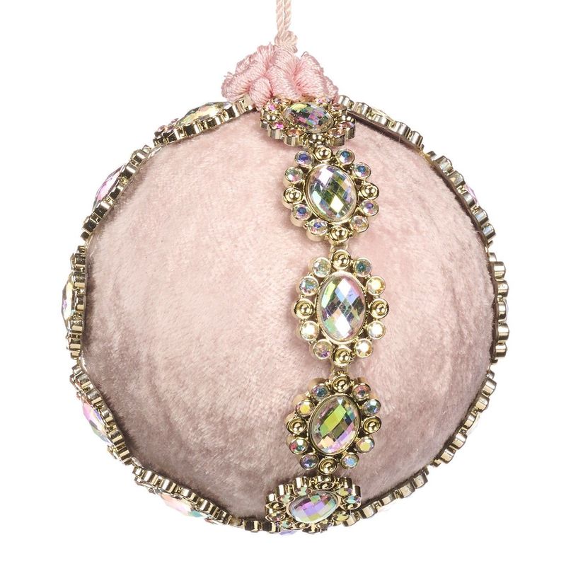 Boule strass et velours rose, 10 cm, Goodwill