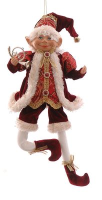 Elfe, lutin, rouge et or, 43 cm Elfe, lutin, rouge et or, 43 cm