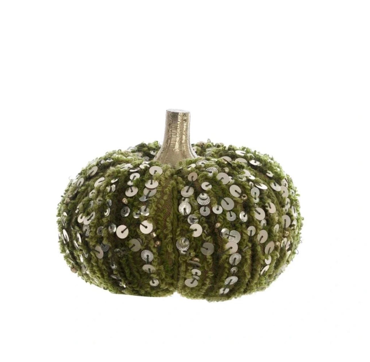 Citrouille velours et paillettes, 12 cm, Blanc Mariclo citrouille Blanc Mariclo