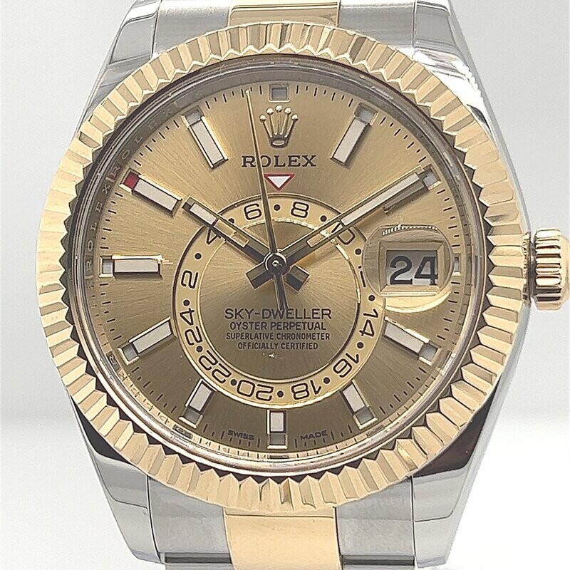 Rolex SkyDweller - Yellow Gold and Stainless Steel - Champagne Dial