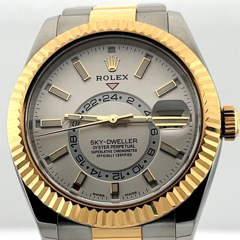 Rolex SkyDweller Stainless Steel and Yellow Gold - White Dial