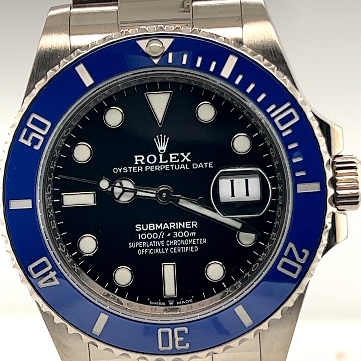 Rolex 41mm Submariner Date, White Gold - Blue Bezel and Black Dial