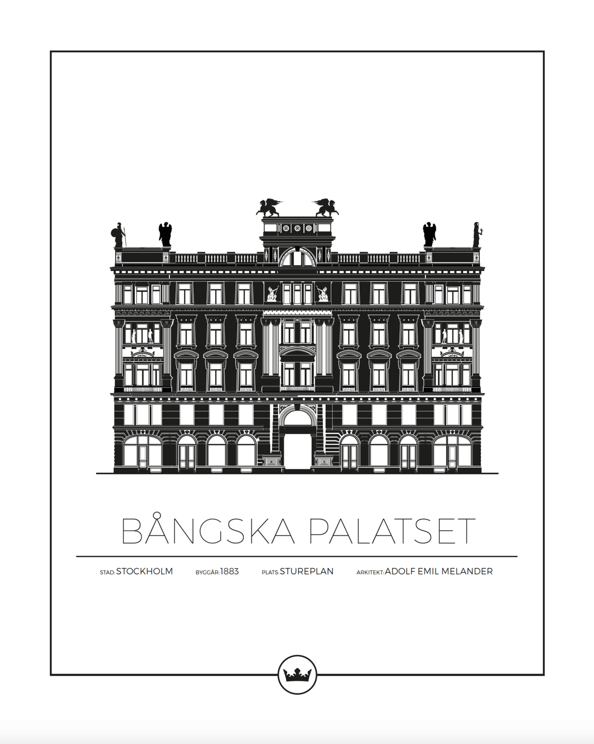 Bångska Palatset - Stockholm, Size: 40x50 cm