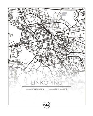 Kartposter av Linköping