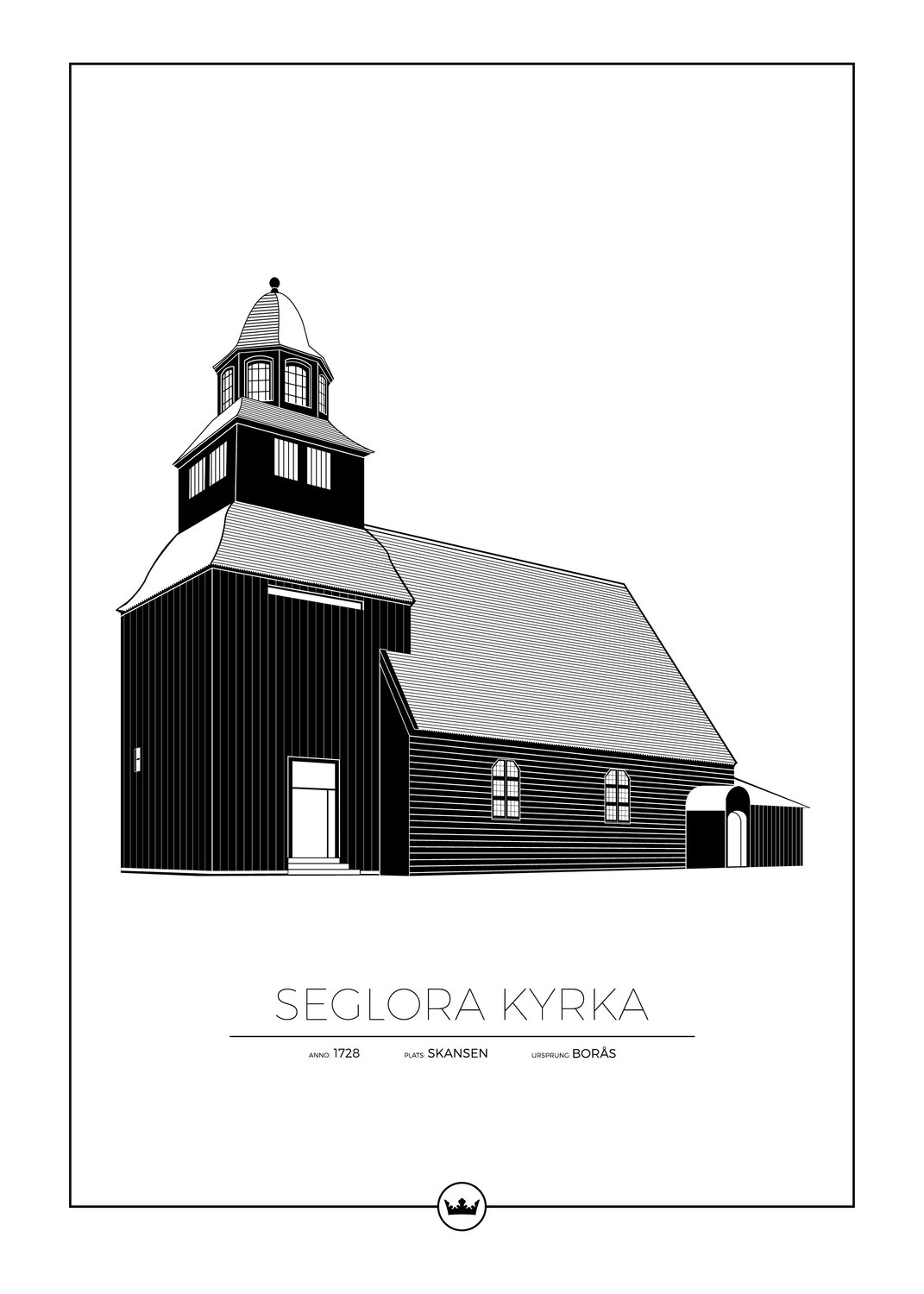 Posters av Seglora Kyrka - Skansen - Stockholm