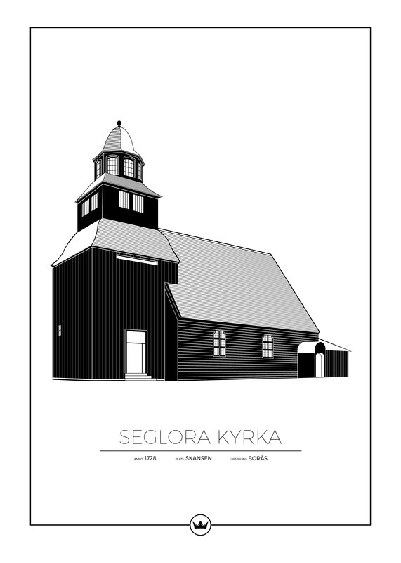 Posters av Seglora Kyrka - Skansen - Stockholm