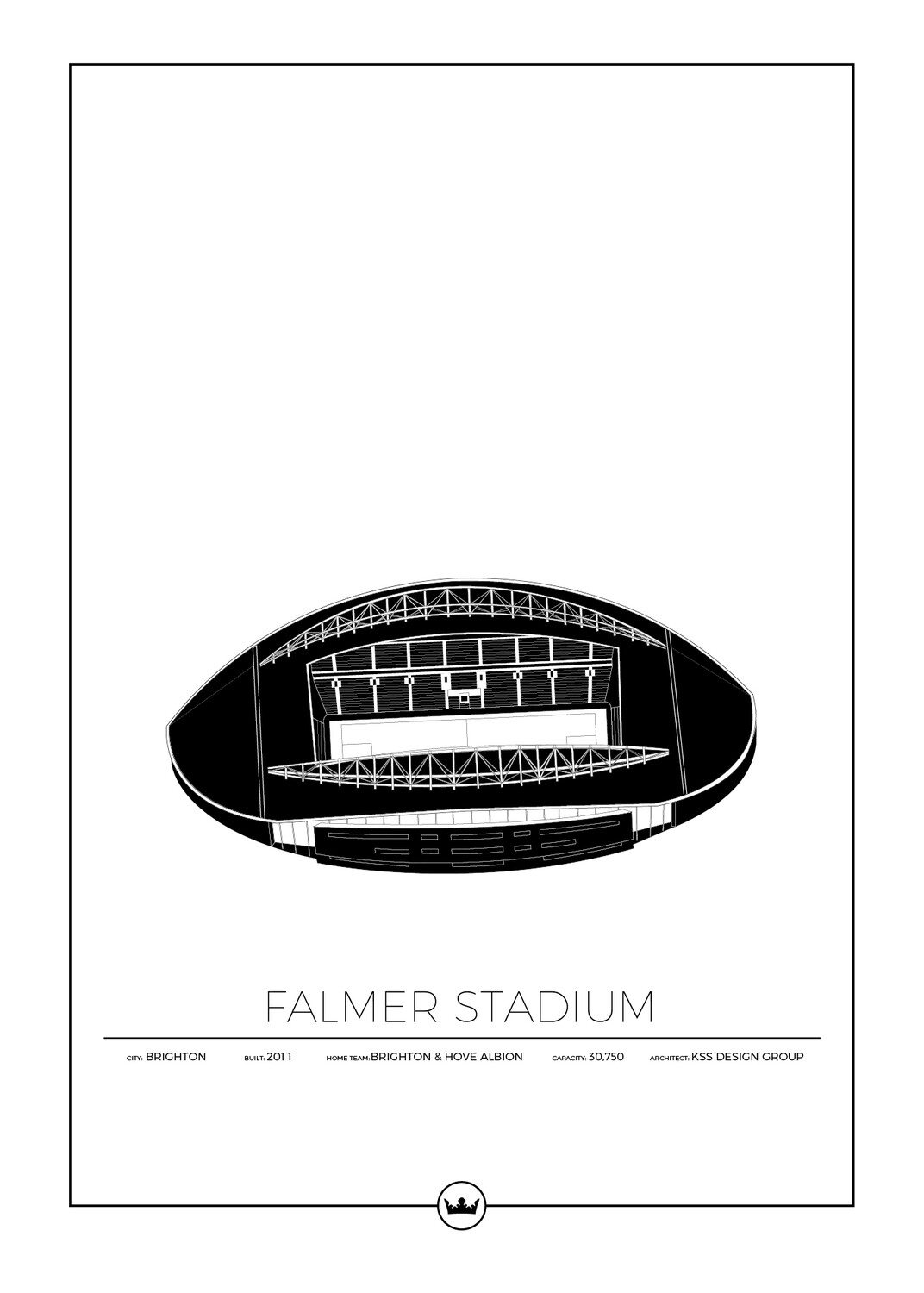 Posters av Falmer Stadium - Brighton - 61x91