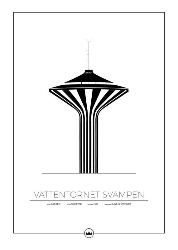 Posters Av Vattentornet Svampen - Örebro