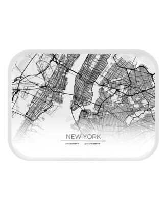 Bricka med Karta av New York 27x20 cm