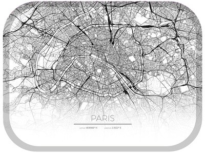 Bricka med Karta av Paris 27x20 cm