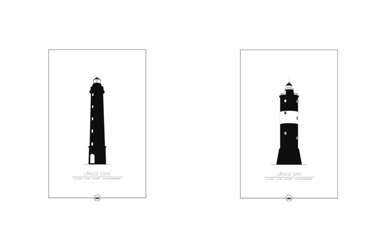 2-pack poster - Ölands två fyrar - Långe Jan och Långe Erik