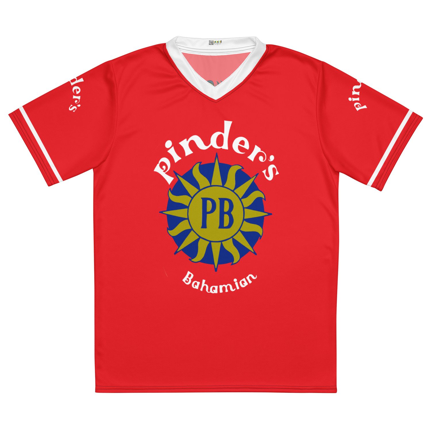 JLB Pinder&#39;s Beverages RED White  Letter Men&#39;s/Unisex Jersey