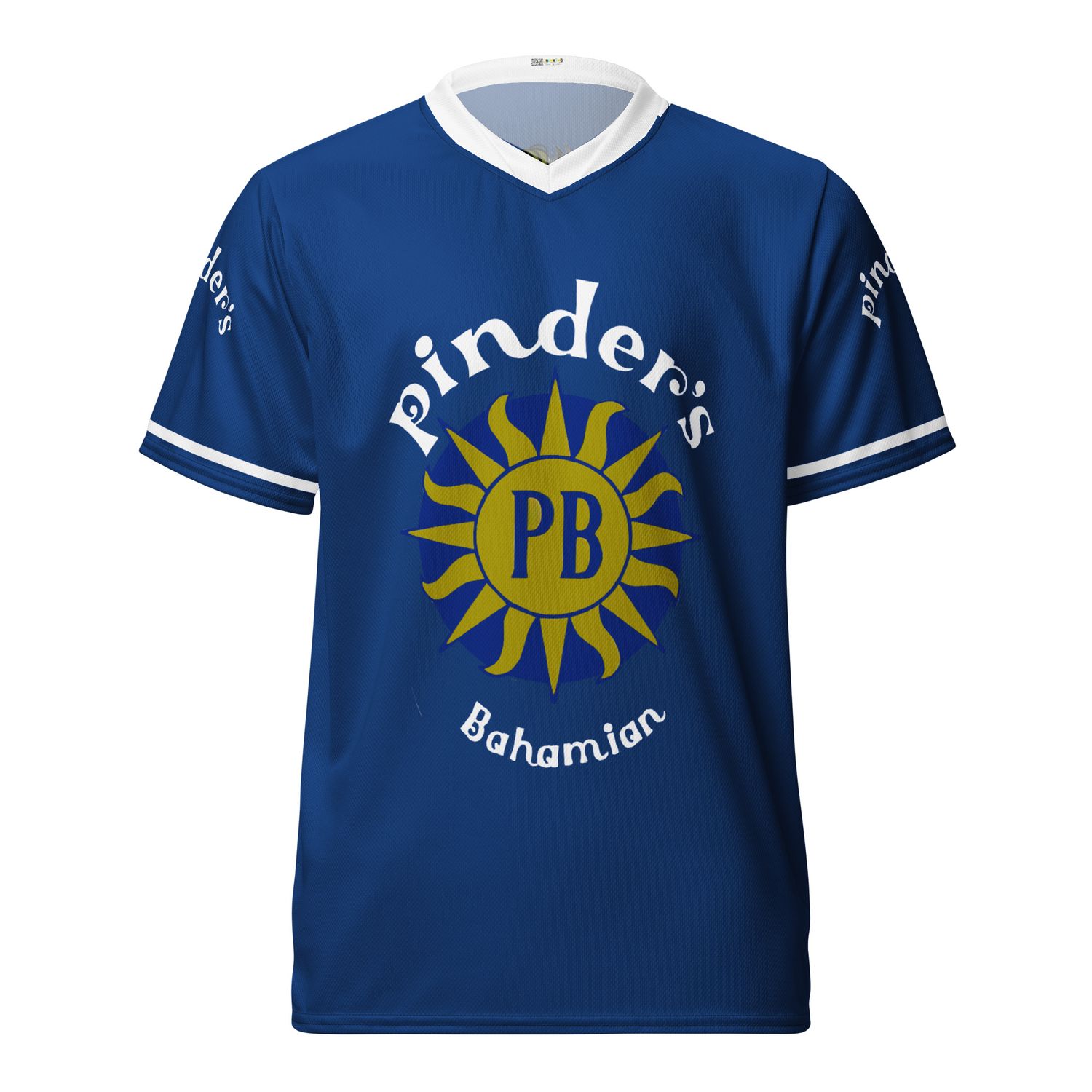 JLB Pinder&#39;s Beverages BLUE White Letter Men&#39;s/Unisex Jersey