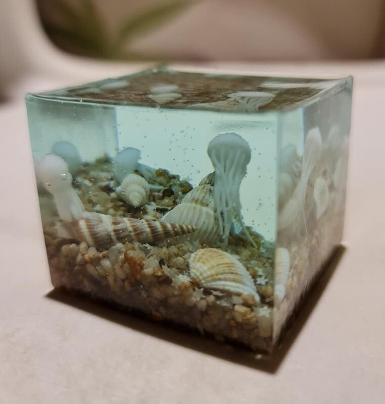 Oceanic Themed Resin Cube