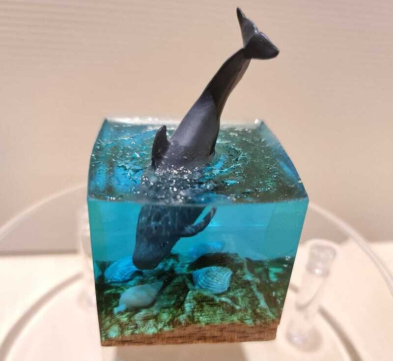 Oceanic Themed Resin Cube (Whale)