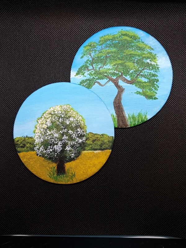 Flora Acrylic paint art (Set of 2)