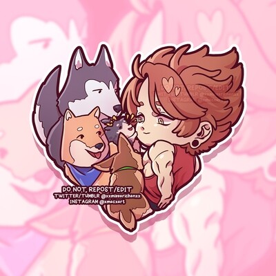 OC Kai Loves Dogs Sticker