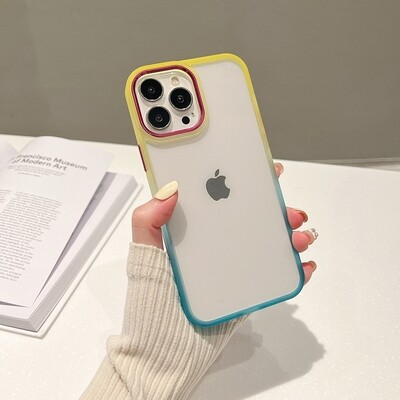 Case Color Gradient Edge Crystal Clear TPU For iPhone 11