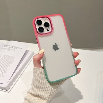Case Color Gradient Edge Crystal Clear TPU For iPhone 12/12 Pro