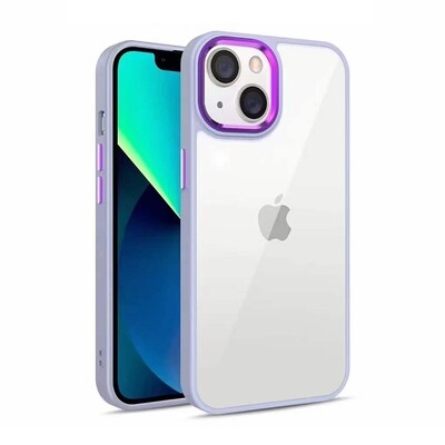 Case Acrylic Hard Transparent  Anti-Yellow - iPhone 14 - Violet