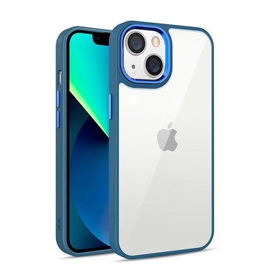 Case Acrylic Hard Transparent  Anti-Yellow - iPhone 14 Pro Max - Bleu
